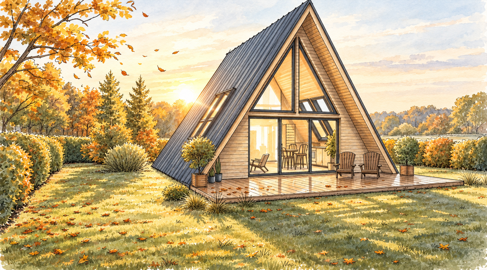 Représentation d’un habitat en A intégré dans son environnement